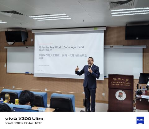 Delivering the AI for the Real World session at the University of Macau